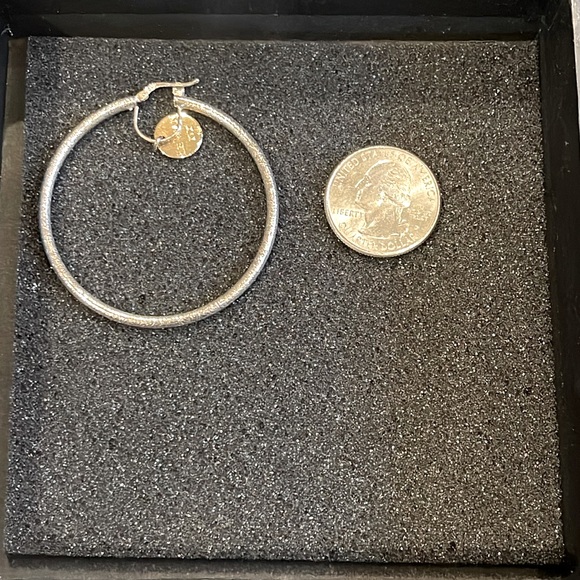 ❤️RARE HTF LE VIAN❤️S/S 925 & 14K DANGLE CHARM INSIDE HOOP EARRINGS SUPER COOL! - Picture 10 of 15